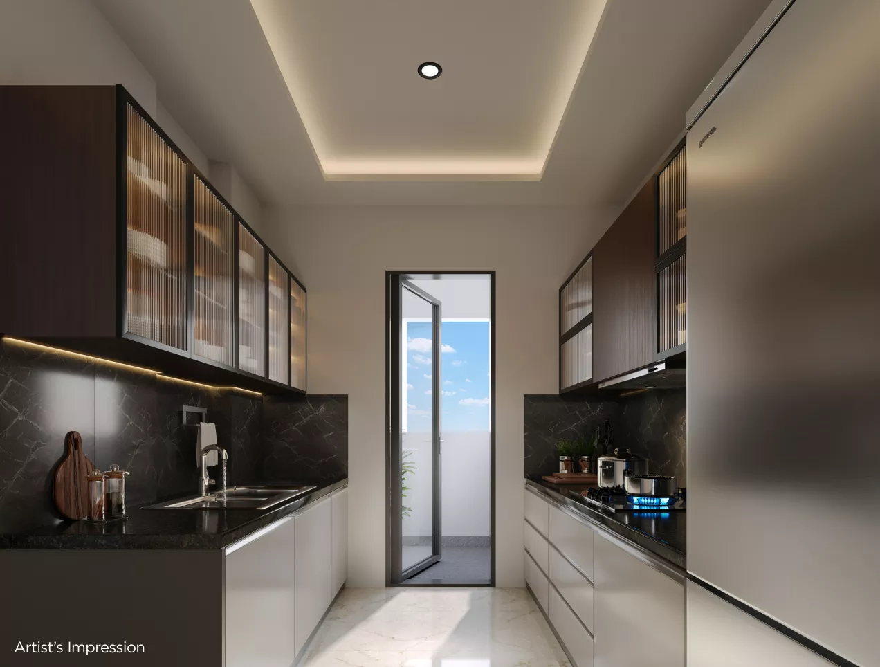 2 BHK Grande modular kitchen — artist's impression